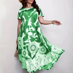 Emerald Green Tie Dye Hoodie Dress